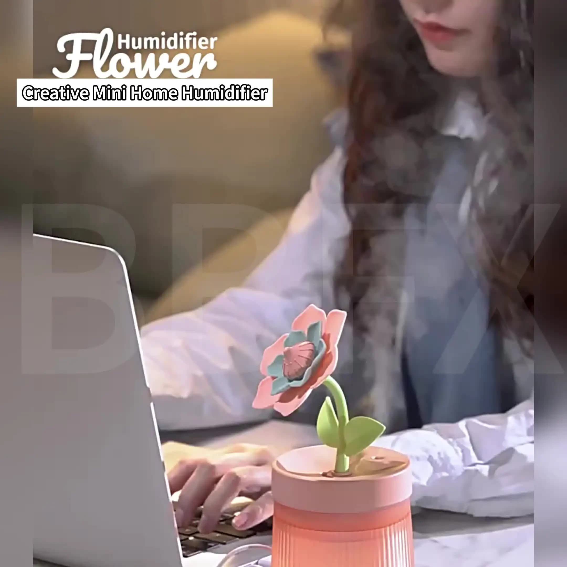 花朵空气加湿器 小型喷雾补水 家用卧室桌面便携车载 USB 香薰机