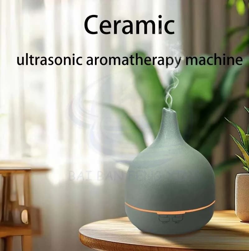 定制静音大容量自动香薰喷雾器家用火焰加湿器卧室陶瓷超声波香薰机 6