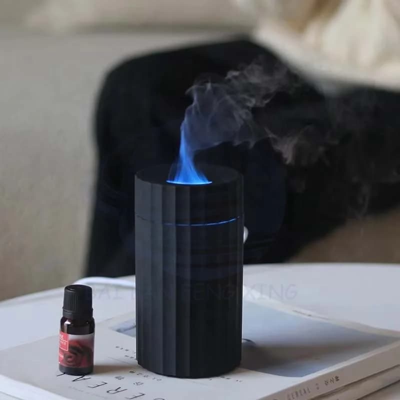 新款创意仿真火焰加湿器 家用办公桌面香薰机 车载七彩火焰香薰机 2