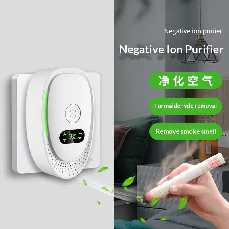便携式插电负离子空气净化器 迷你离子发生器 适用于家庭办公室卧室 去除异味烟雾灰尘甲醛 5