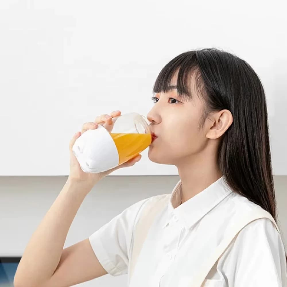 新款家用便携榨汁机 兔子造型果汁杯 学生便携榨汁机 带安全开关 移动搅拌机 5