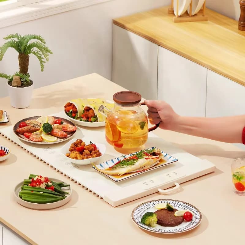 家用食物保温托盘 多功能智能加热垫 家用方形可折叠快速加热食物保温托盘 3