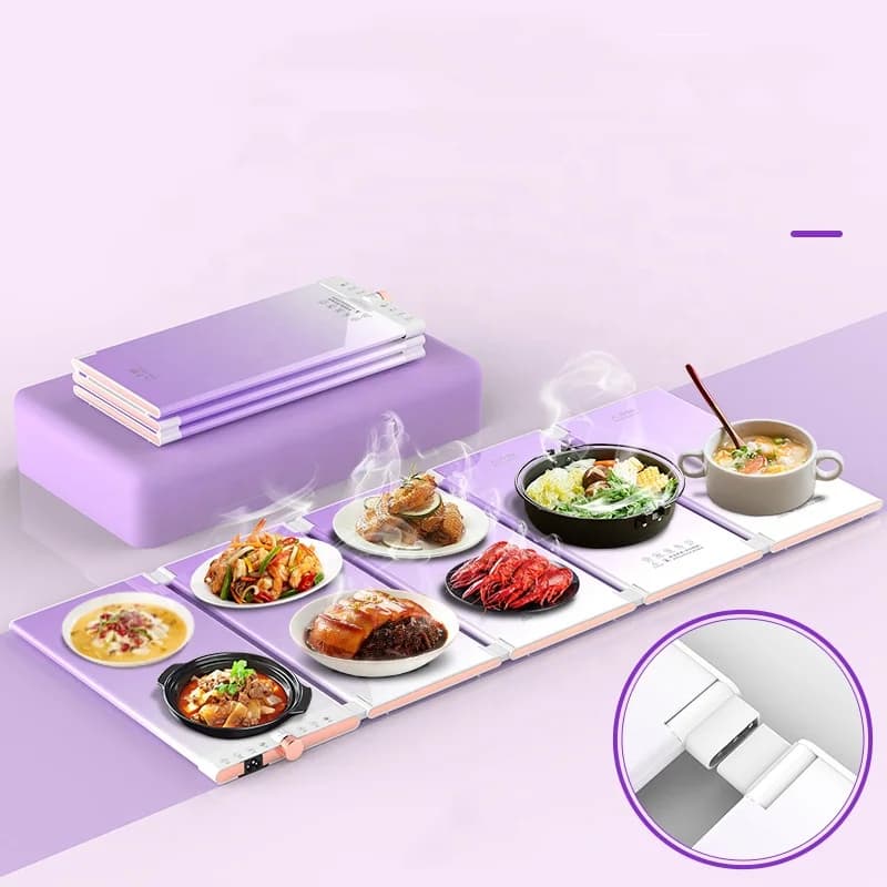 多温可调加热托盘 可折叠互锁保温托盘 家用多功能桌面食物 6