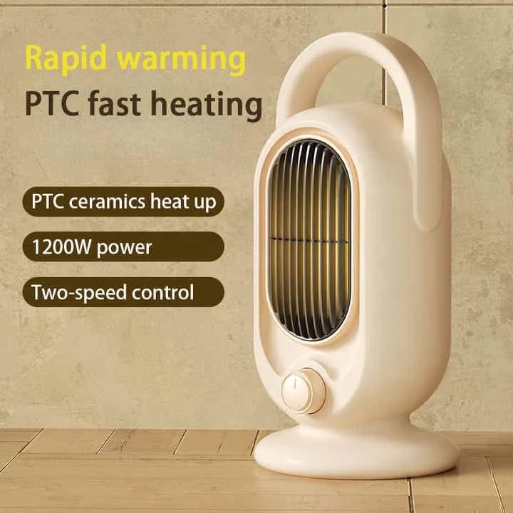 迷你立式PTC桌面取暖器 带遥控 可调温控 快速加热 1200W 适用于卧室和办公室 2