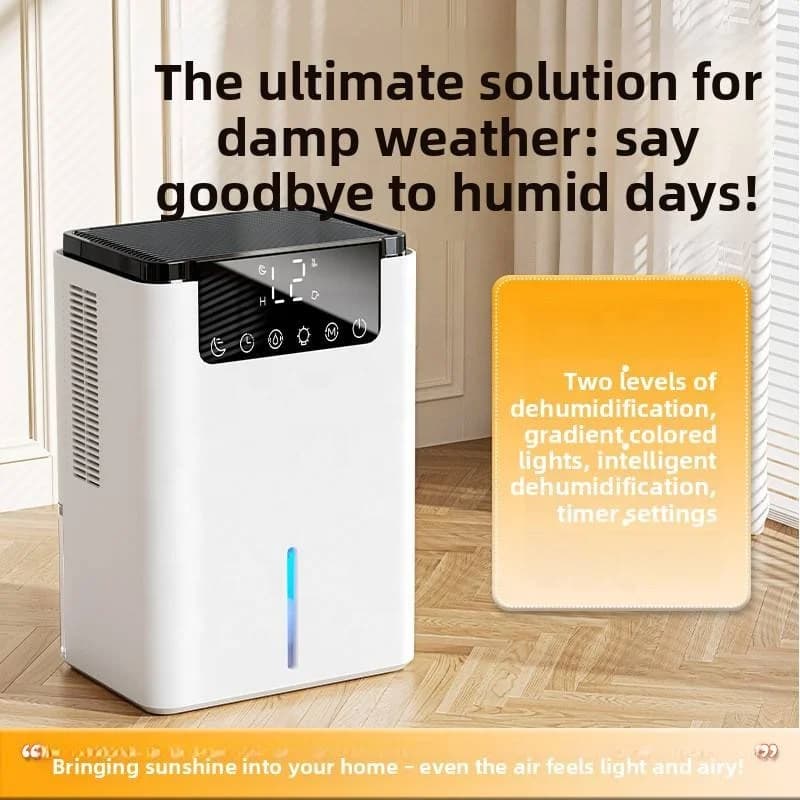 高性能便携式除湿机，带LED显示屏水位指示自动关机静音除湿器，适用于小空间 3