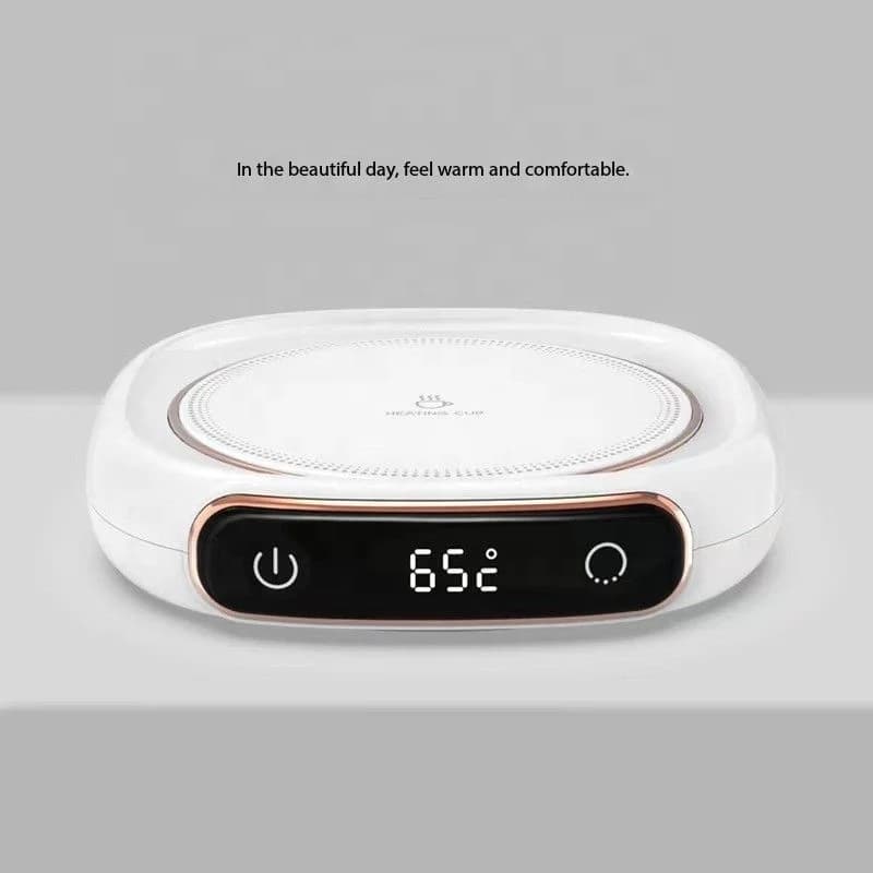 黑色电动杯加热垫 65°C 恒温饮料保温器 带触控 LED 屏幕 4