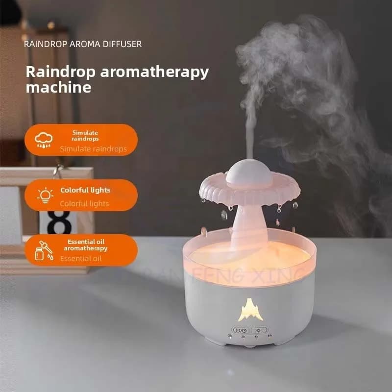 新款雨滴香薰机 家用大雾量桌面加湿器 创意香薰扩散器 5