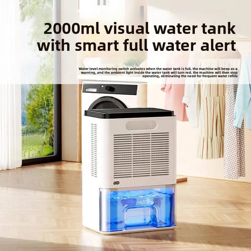 高性能便携式除湿机，带LED显示屏水位指示自动关机静音除湿器，适用于小空间 4
