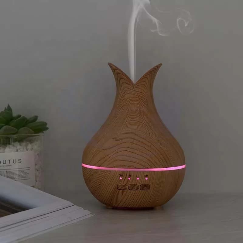 自动喷香精油加湿器木纹香薰机超声波酒店扩香器带遥控 6
