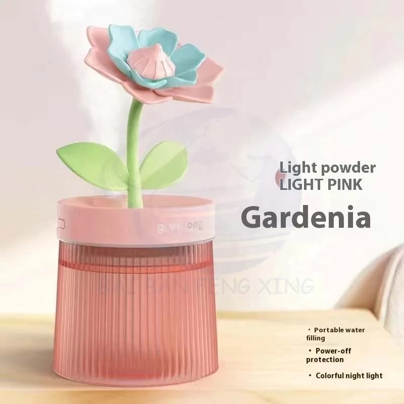 花朵空气加湿器 小型喷雾补水 家用卧室桌面便携车载 USB 香薰机 7