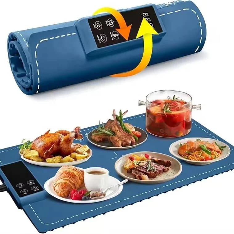 可折叠饭菜保温垫 餐桌加热保温盘 适用于多种餐具的加热盘 2