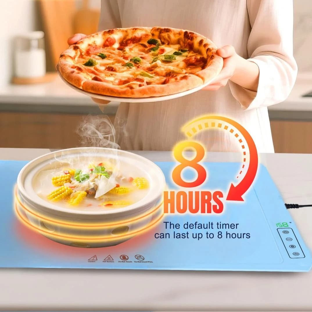 家用柔性硅胶食物加热器电加热板 智能双温食物保温器 带 5