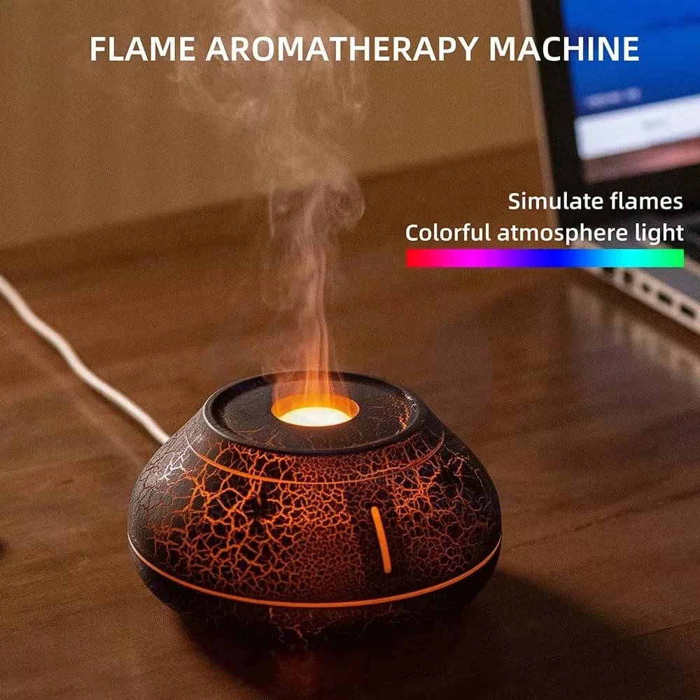 新款火焰香薰机 仿真火焰喷雾器 USB 家用卧室加湿香氛氛围灯 4