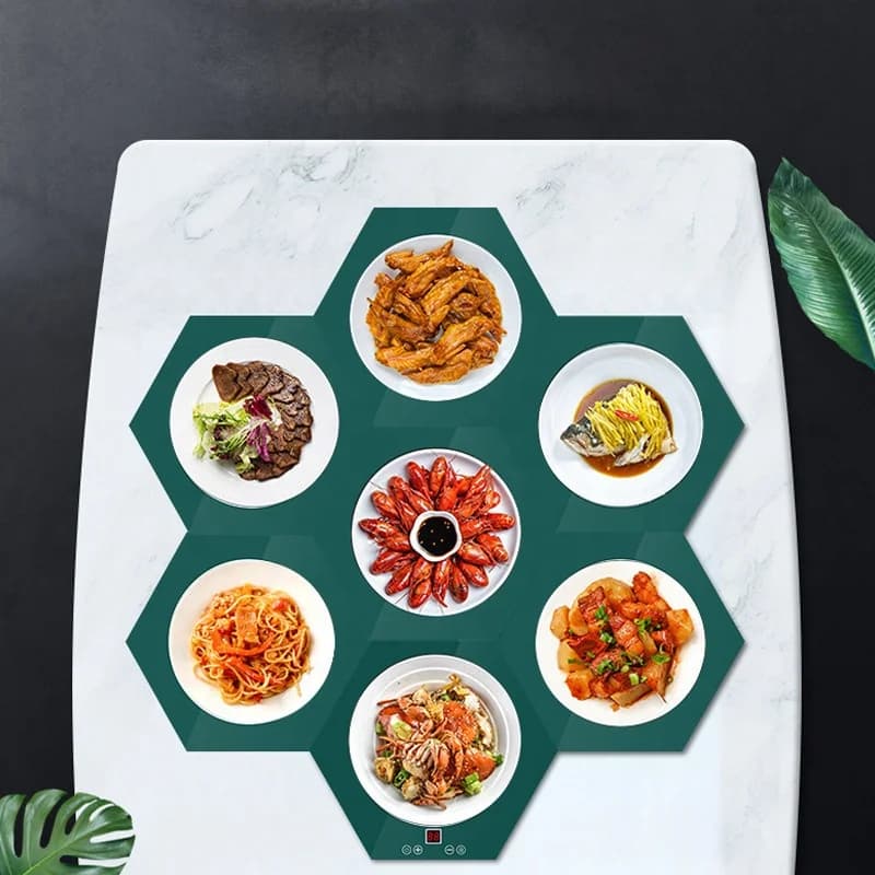 休闲拼接暖菜板 热菜餐桌 家用多档调温热盘 2