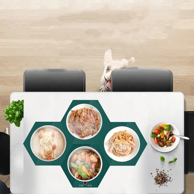 休闲拼接暖菜板 热菜餐桌 家用多档调温热盘 6