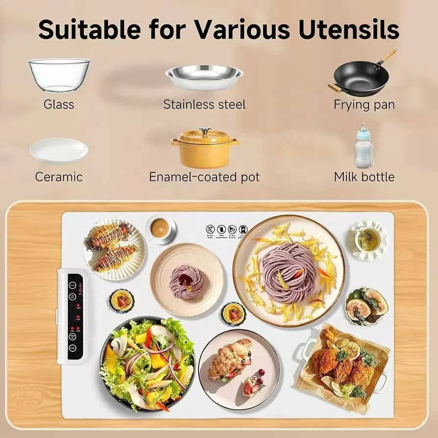 恒温家用硅胶食物保温垫 折叠保温板 便携式家用加热保温盘 6